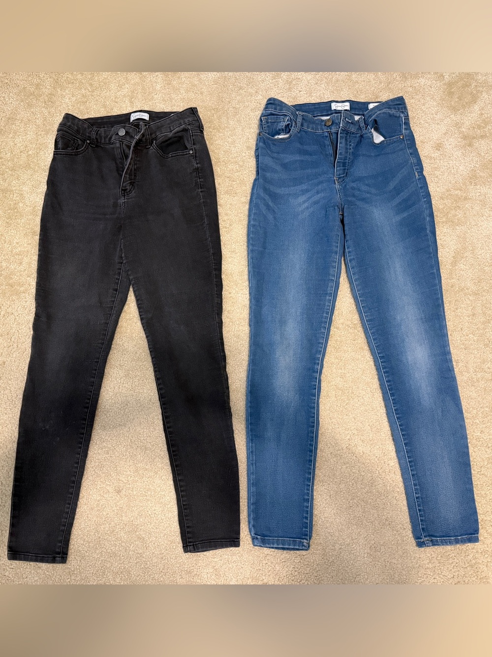 Pre-loved Jessica Simpson High Rise Skinny Jeans Duo — Black & Medium Blue